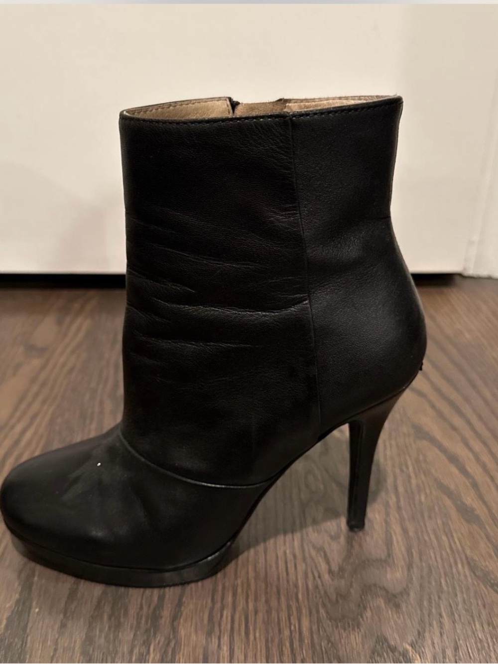 All Saints Black Leather Stiletto Ankle Boots -Excellent Condition